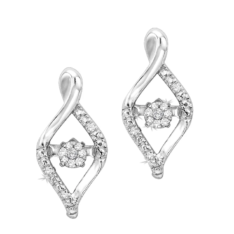 Beautiful Drop Earrings For Parties-0.08 Ctw Rhythm of Love Diamond Earrings