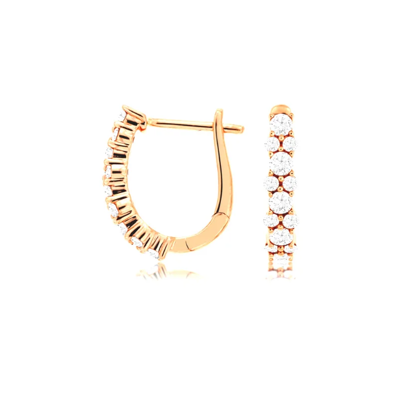 Customized Earrings For Personalized Jewelry-14 Karat Yellow Gold 3/4 Carat Diamond Hoop Earrings