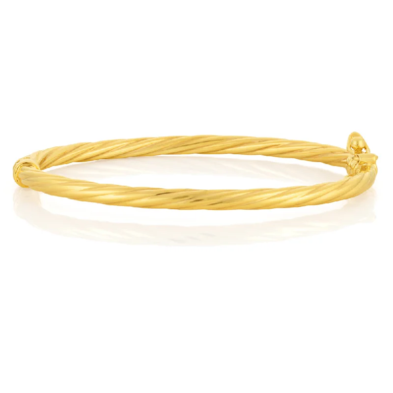 Bangles For Eid Celebrations-9ct Yellow Gold PolishedTwisted Baby Bangle