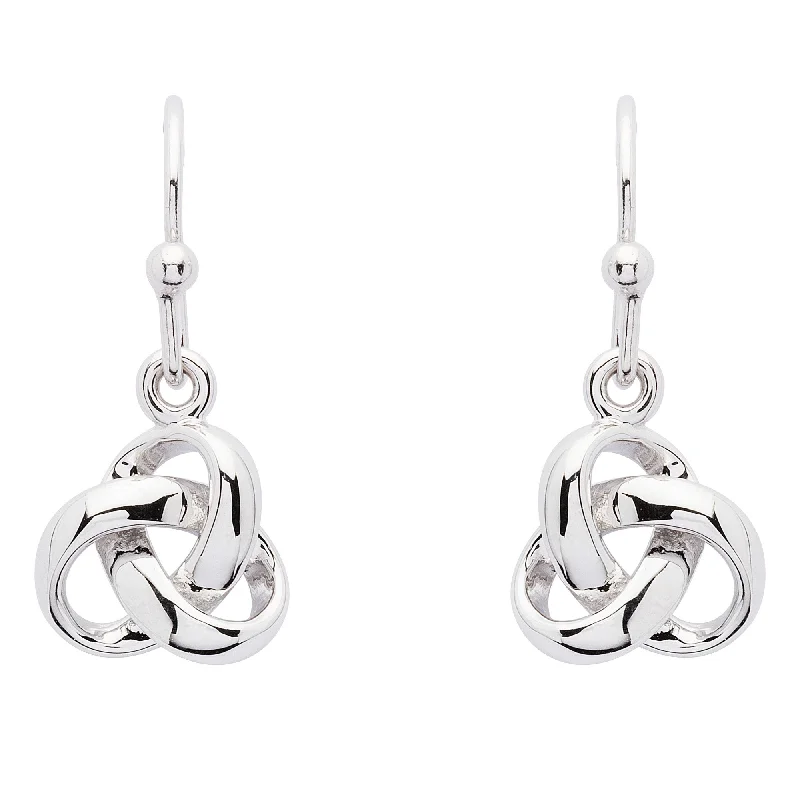 Classy Stud Earrings For Office Wear-Sterling Silver Celtic Knot Drop Earrings SE2273