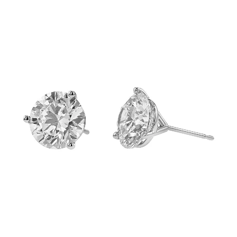 Gold Plated Earrings With Crystals-Fire and Ice 18K White Gold Brilliant Diamond Stud Earrings