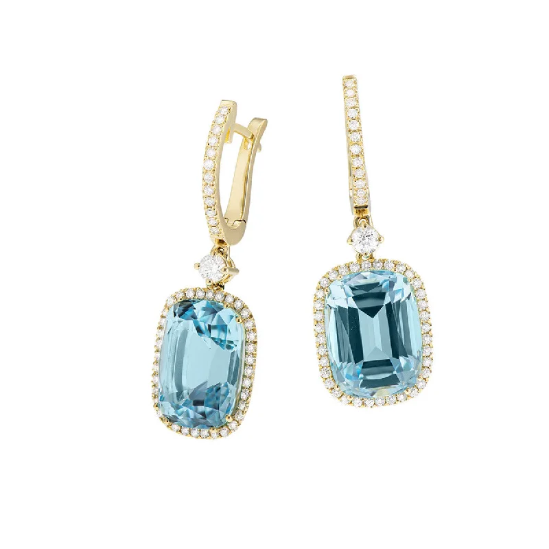 Classic Stud Earrings For Timeless Style-Earrings with Sky Blue Topaz and Diamonds