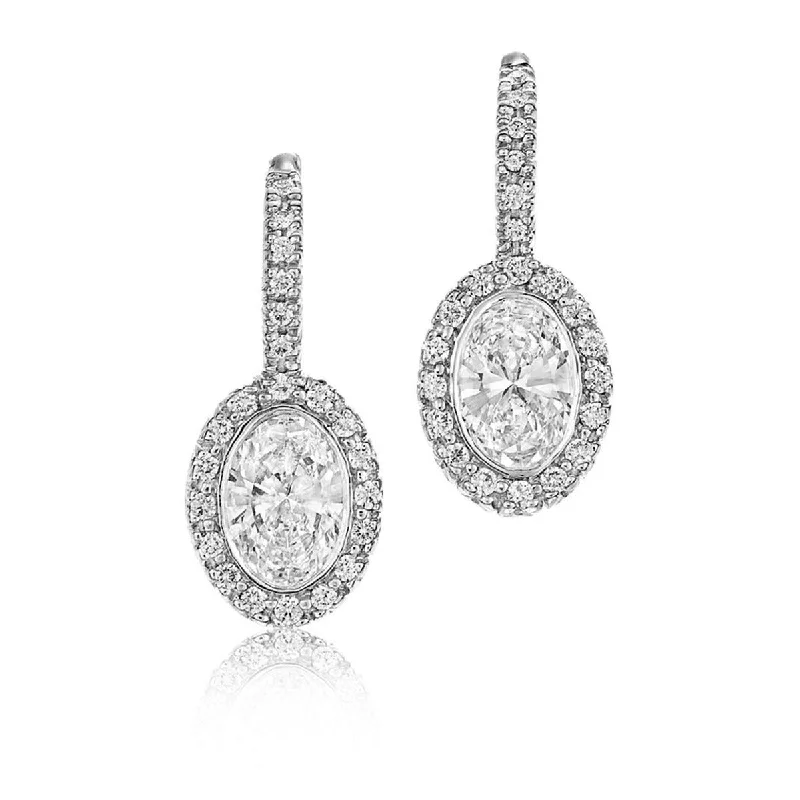 Stylish Chain Earrings For Casual Wear-Kwiat Oval Diamond Drop Earrings