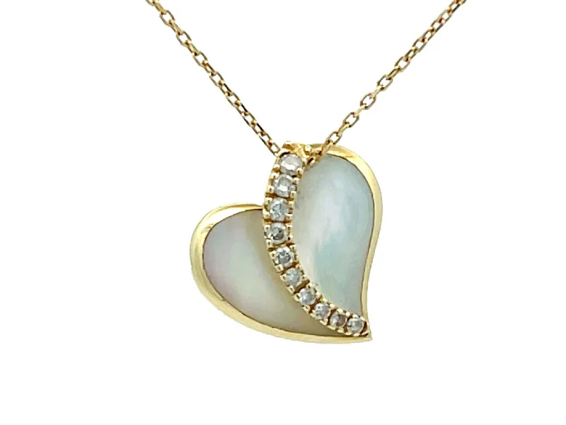 Statement Pearl Necklaces For Wedding Fashion-Na Hoku Diamond Heart Necklace in 14k Yellow Gold