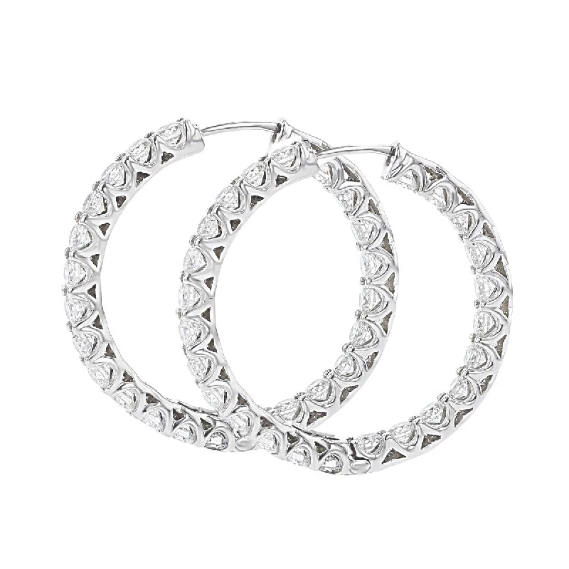 Handmade Earrings For Women-Inside Out Diamond Large Hoop Earrings