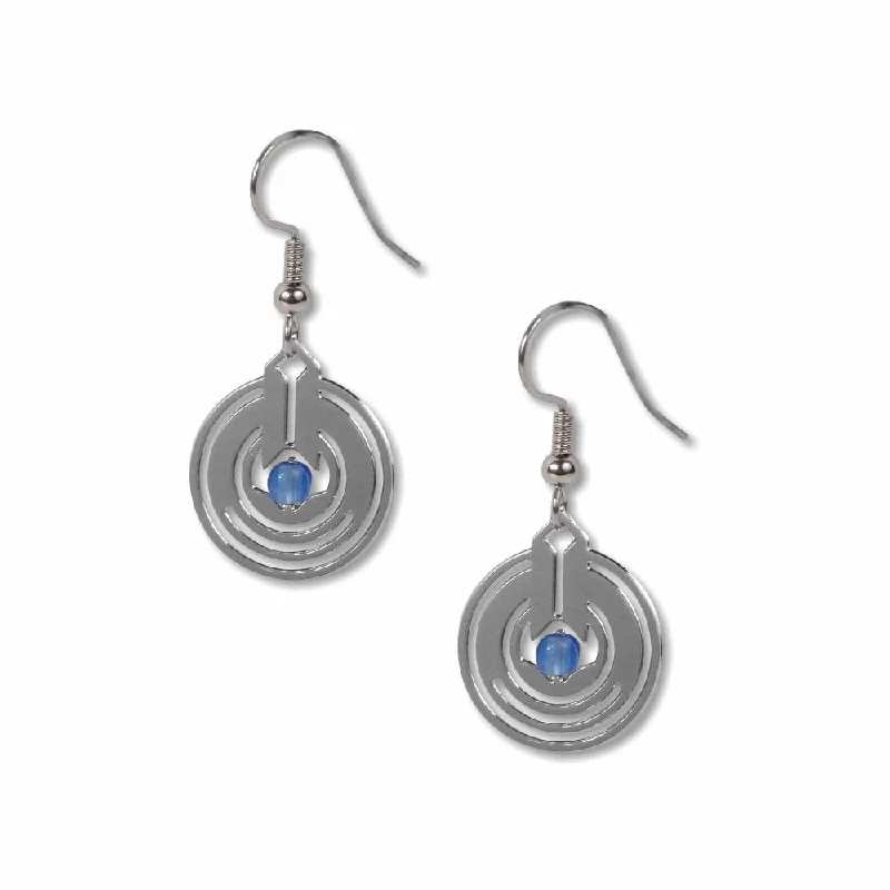 Stylish Chain Earrings For Casual Wear-Frank Lloyd Wright April Showers Earrings- Blue Bead