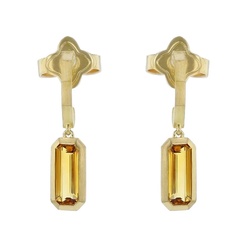 Modern Geometric Earrings-David Yurman Novella Drop Earrings with Citrine