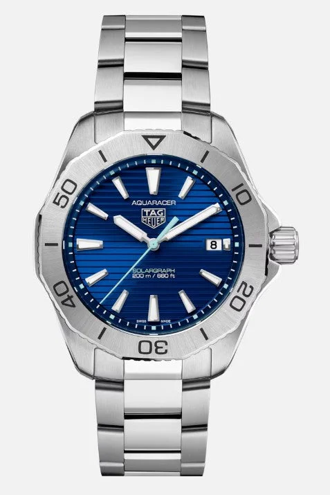 Watches With Diamond Accents-TAG HEUER AQUARACER PROFESSIONAL 200 SOLARGRAPH