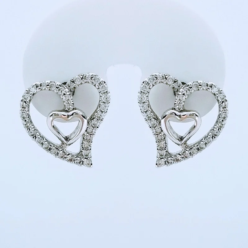 Trendy Chain Earrings For Bold Look-Heart Shaped Diamond Earrings