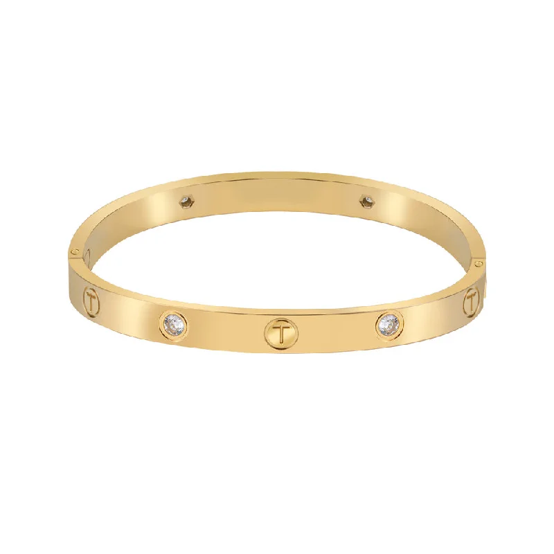 Bangles With Zodiac Signs-Women Gold Bangle