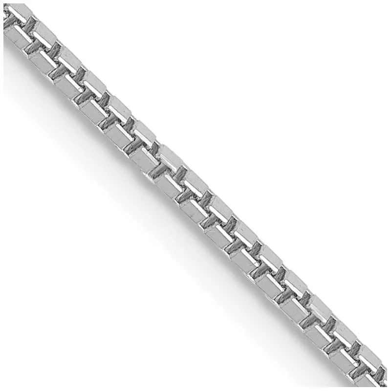 Trendy Crystal Bar Necklaces For Bold Look-14K White Gold 1.4mm Box with Lobster Clasp Chain Necklace