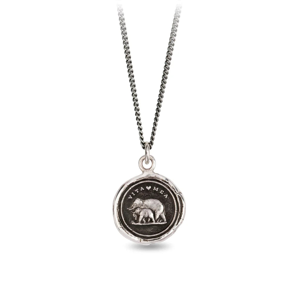 Beautiful Choker Necklaces For Fashion Statements-Pyrrha Sterling Silver "My Life" Talisman Pendant 18" Necklace