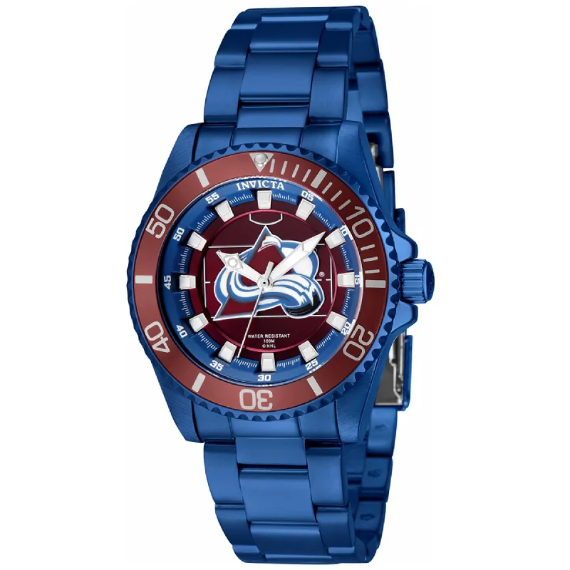 Watches With Minimalist Design-Invicta Women's Quartz Watch - NHL Colorado Avalanche Blue Stainless Steel | 42216