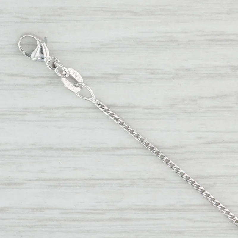 Stunning Long Beaded Necklaces For Fashionistas-New Franco Wheat Chain Necklace 14k White Gold 20" 1.1mm Italian