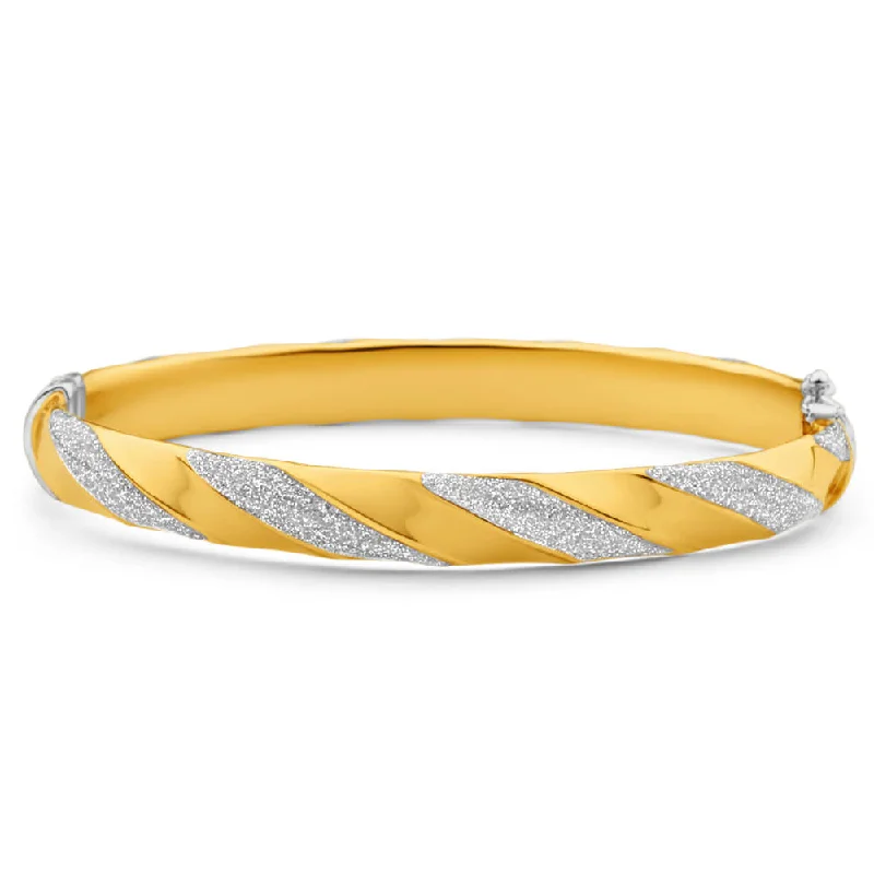 Bangles With Embellishments-9ct Yellow Gold Silver Filled 61mm Bangle