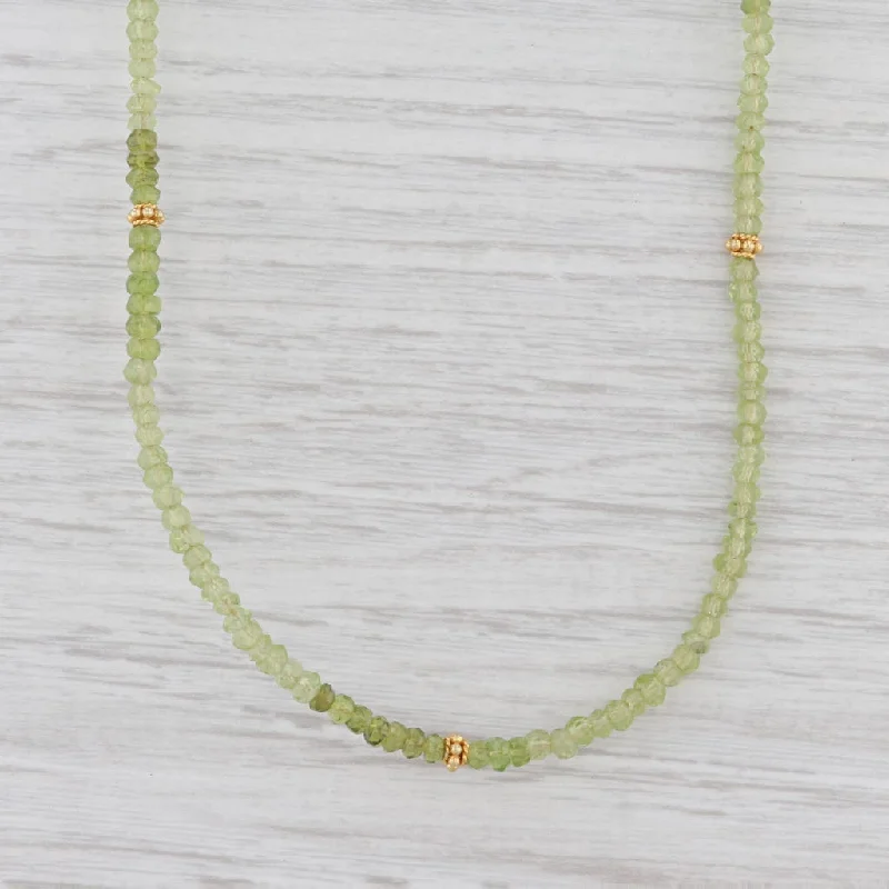 Elegant Chain Necklaces For Minimalist Style-New Nina Nguyen Harmony Necklace Gold Vermeil Sterling Green Peridot Bead