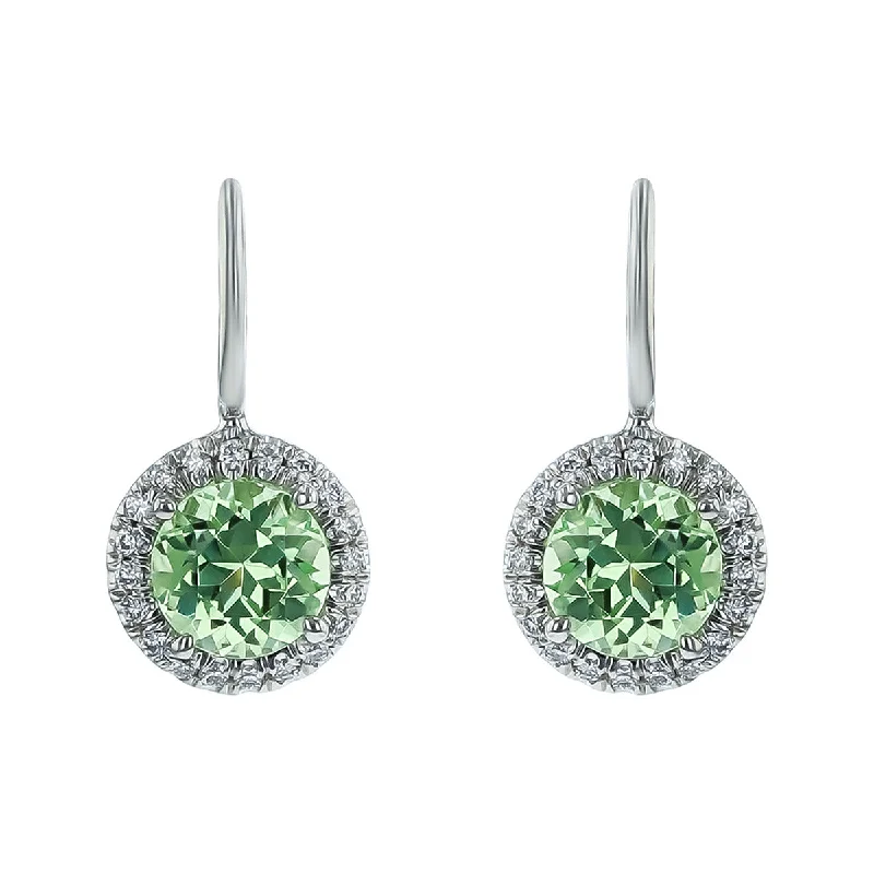 Sparkling Earrings For New Year’s Eve-Green Garnet Diamond Earrings