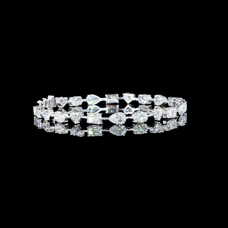 Bracelets With Layered Design-14K White Gold Lab Grown Diamond Bracelet BC1542