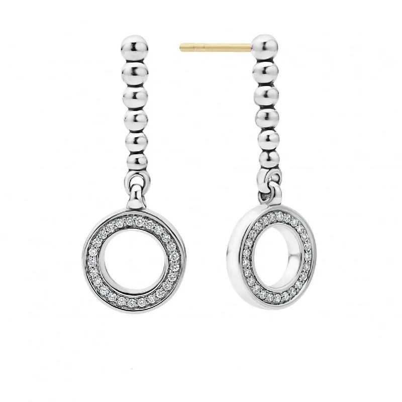 Elegant Drop Earrings For Weddings-Diamond Circle Drop Earrings