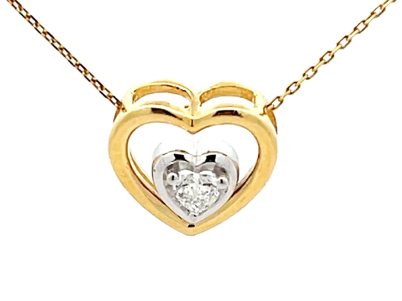 Sparkling Gold Necklaces For Glamorous Fashion-Heart Diamond Heart Necklace 14k Gold