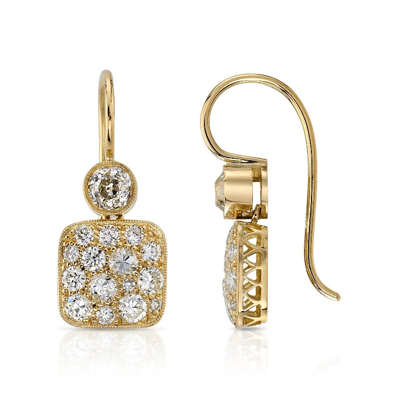 Gold Earrings For Bold Fashion Statements-COBBLESTONE DOUBLE DROP EARRINGS