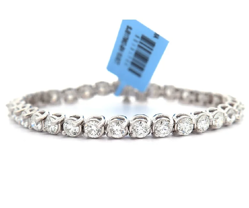 Bracelets In Minimalist Style-New 9.68ctw Round Diamond Tennis Bracelet in 14K