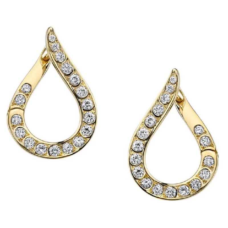 Large Statement Earrings For Parties-Dew Drop Shaped Artisan Pave Diamond Earrings