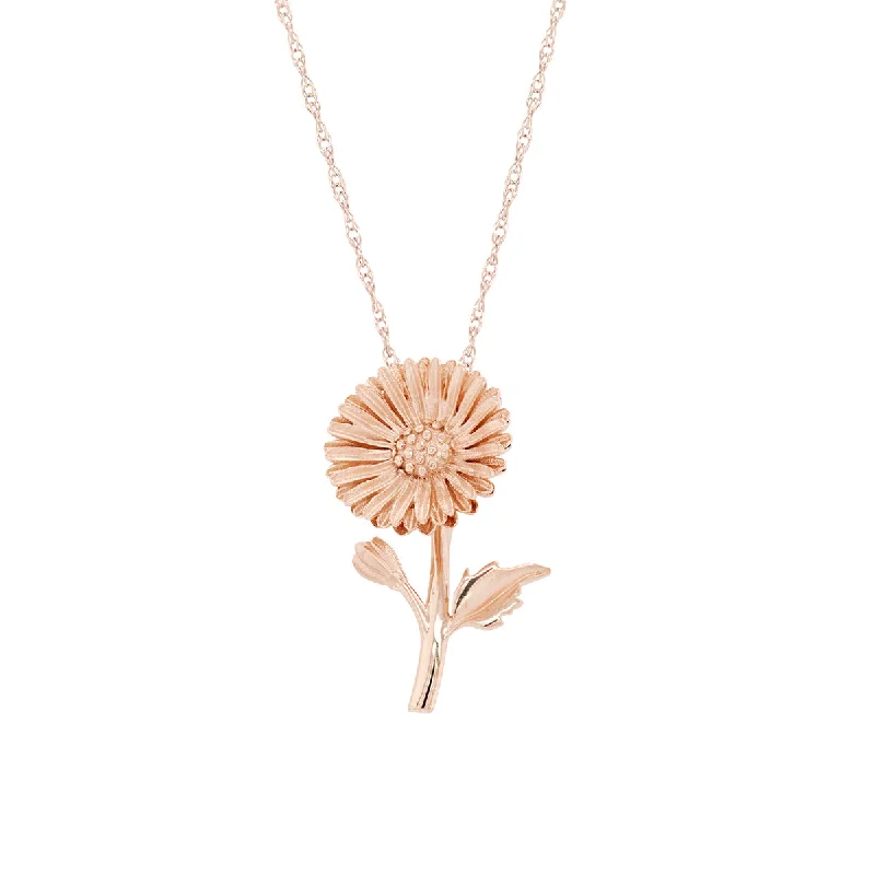 Silver Bar Pendant Necklaces For Modern Chic-PETITE GOLD ASTER FLOWER PENDANT NECKLACE