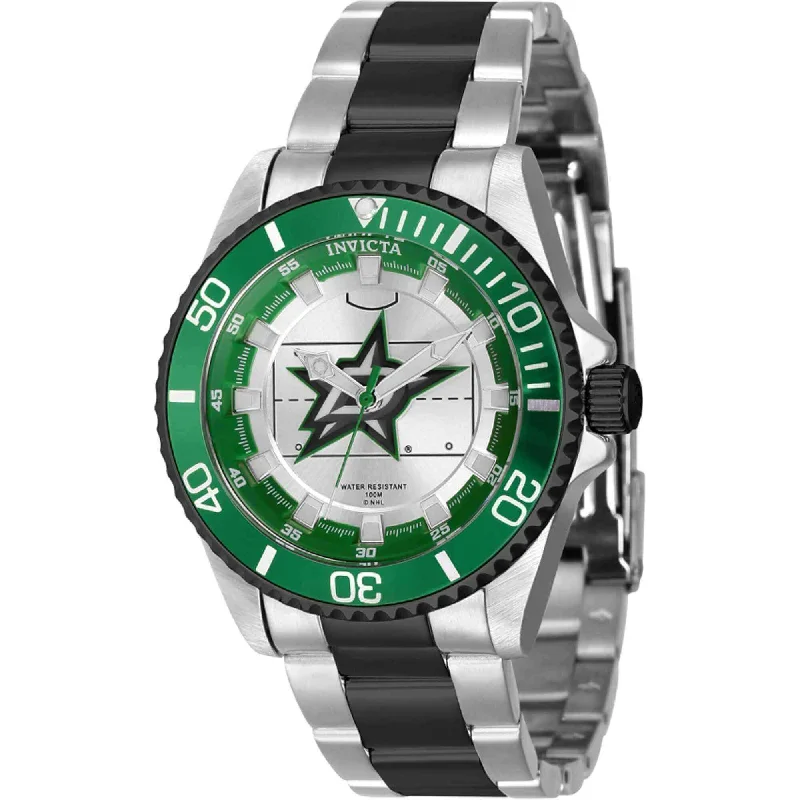 Watches For Daily Wear-Invicta Women's Quartz Watch - NHL Dallas Stars Two Tone Stainless Bracelet | 42213