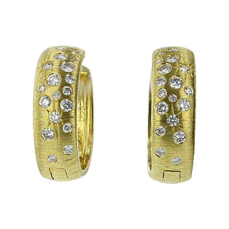 Sparkling Stud Earrings For Formal Events-Galaxy Huggie Earrings