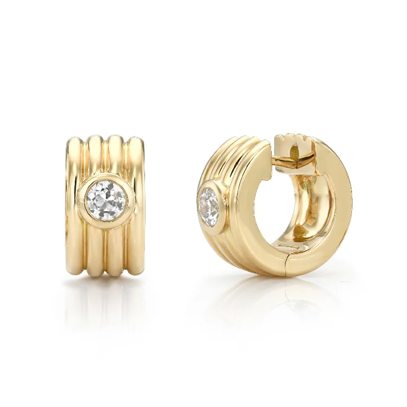 Stylish Resin Earrings For Bright Fashion-ELENI HUGGIES WITH DIAMONDS