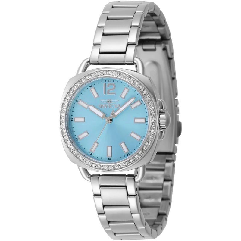 Watches With Cultural Patterns-Invicta Women's Watch - Wildflower Crystal Bezel Light Blue Dial Bracelet | 47327