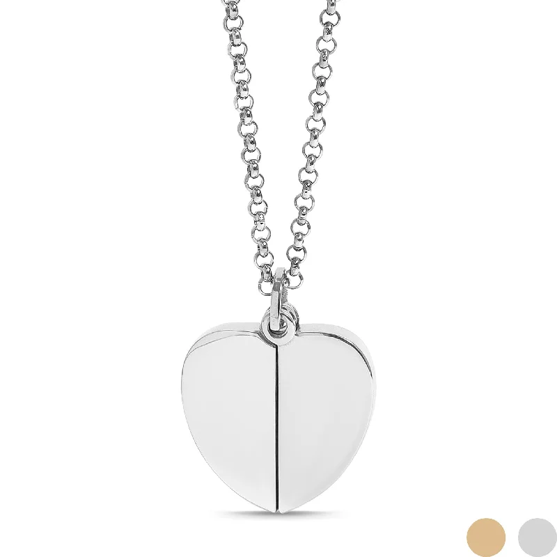 Custom Name Necklaces For Personalized Touch-18K Gold PVD Stainless Steel Blank Heart Hidden Message Necklace / CHN9971