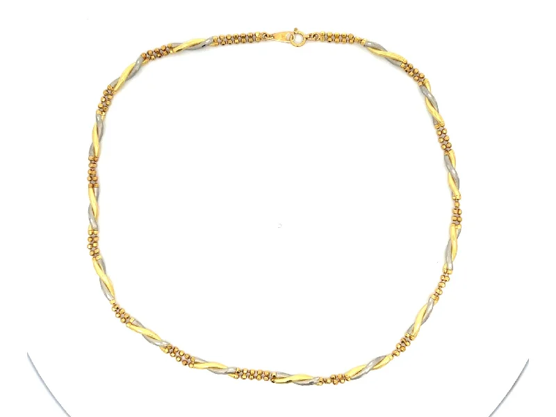 Sparkling Chain Necklaces For Bold Fashion-18k Yellow Gold and Platinum Chain Link Necklace