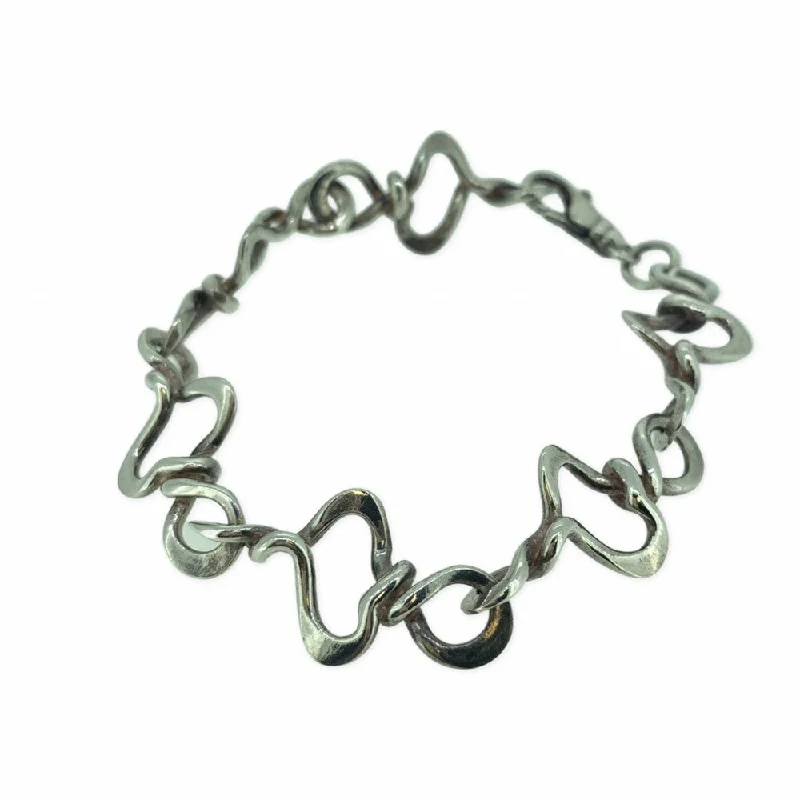 Bracelets For Elegant Statement-STERLING SILVER FANCY LINK BRACELET