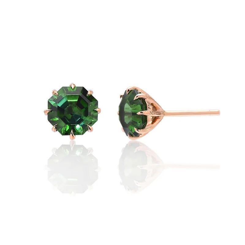 Simple Hoop Earrings For Everyday Style-Green Tourmaline Stud Earrings