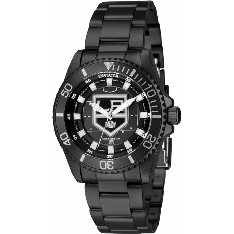 Watches In Gold-Invicta Women's Quartz Watch - NHL Los Angeles Kings Black Stainless Steel | 42227