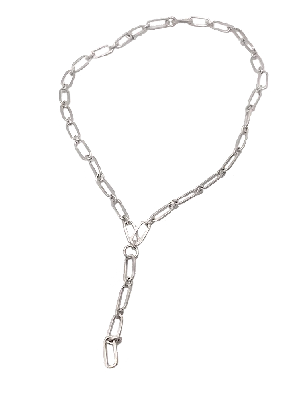 Trendy Bead Chain Necklaces For Fashionistas-20" Paper Clip Connected Lariat Necklace