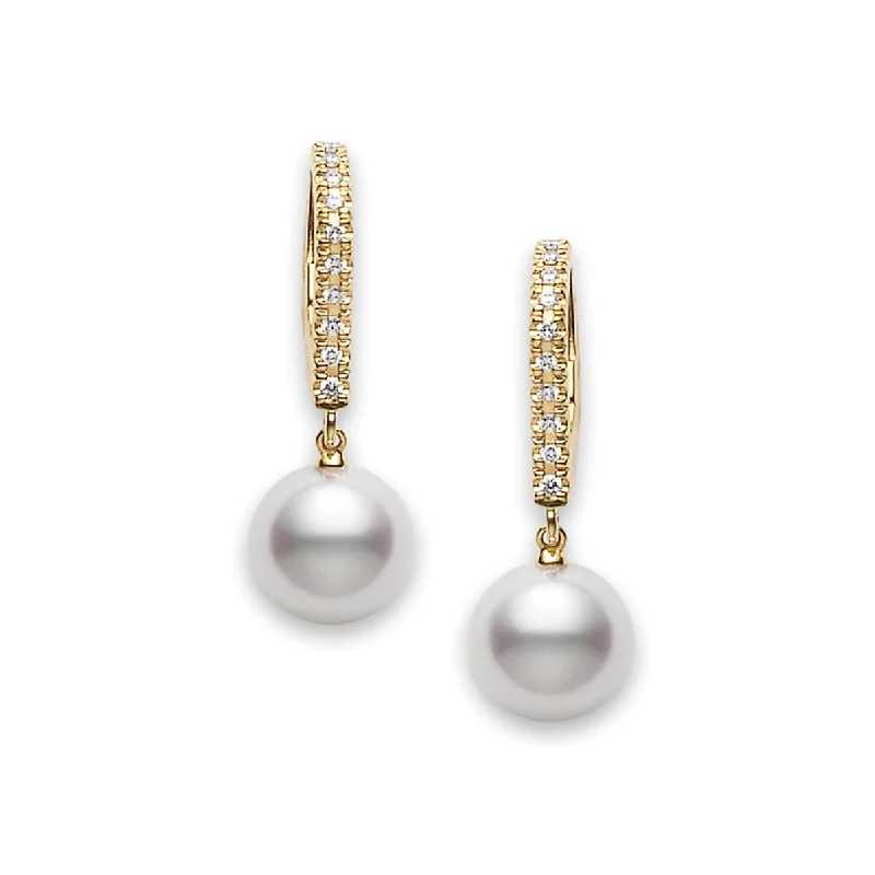 Beautiful Hoop Earrings For Every Day-Classic Elegance Akoya Cultured Pearl Lever Back Earrings