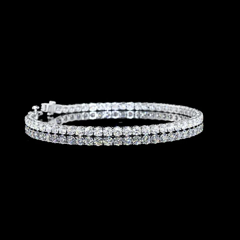 Bracelets For Casual Outfits-14K White Gold Lab Grown Round Diamond Tennis Bracelet BC1123