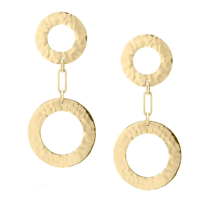 Geometric Drop Earrings For Modern Fashion-Como Hammered Drop Earrings