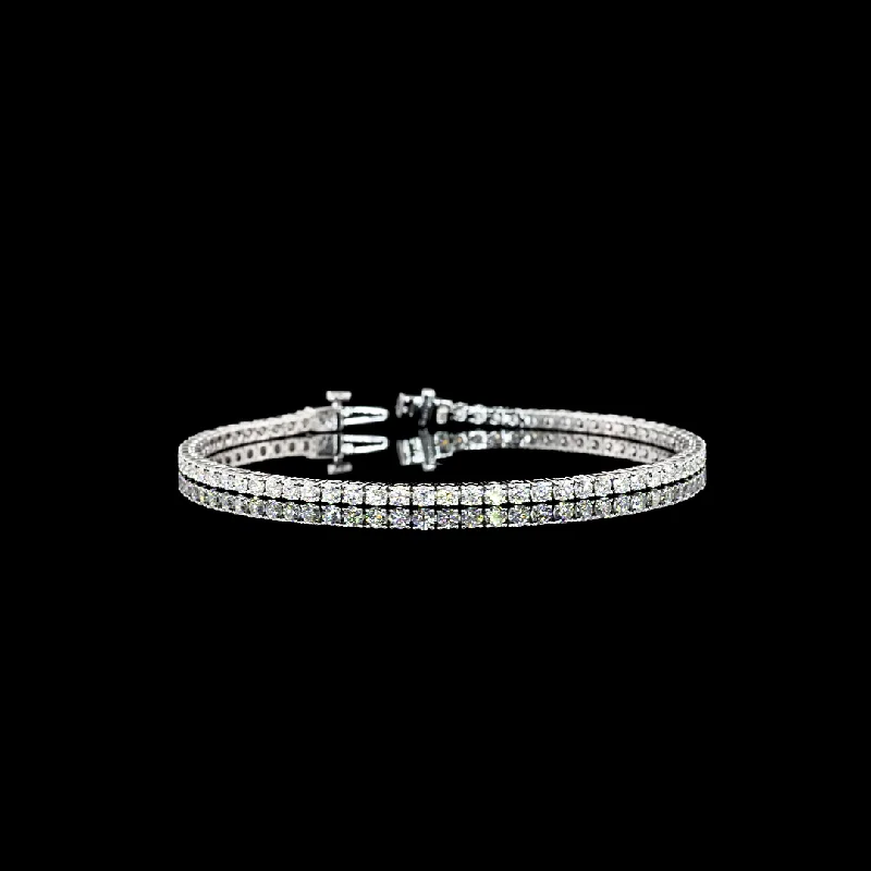 Bracelets For Glamorous Look-14K White Gold Lab Grown Round Diamond Tennis Bracelet BC1264