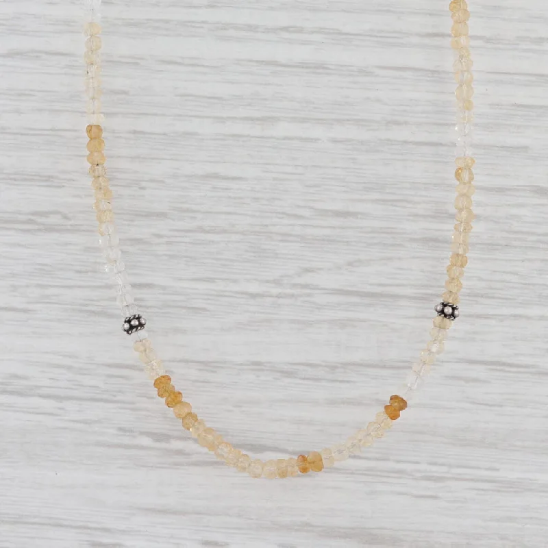 Classic Gold Pendant Necklaces For Everyday Glam-New Nina Nguyen Harmony Bead Necklace Citrine Sterling Silver 32-36.5" Long