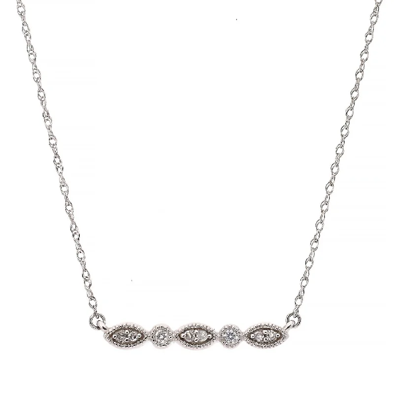 Large Pendant Necklaces For Statement Jewelry-10K White Gold Diamond Necklace