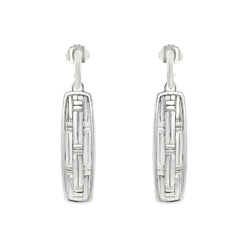 Modern Hoop Earrings For Trendy Looks-John Hardy Sterling Silver Bedeg Drop Earrings