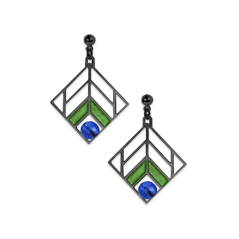 Luxury Drop Earrings For Wedding Day-Frank Lloyd Wright Chevron Earrings