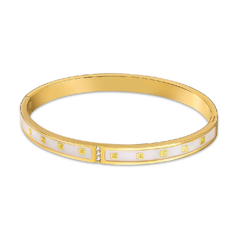 Bangles With Feather Accents-Grace Gold Plated Bangle