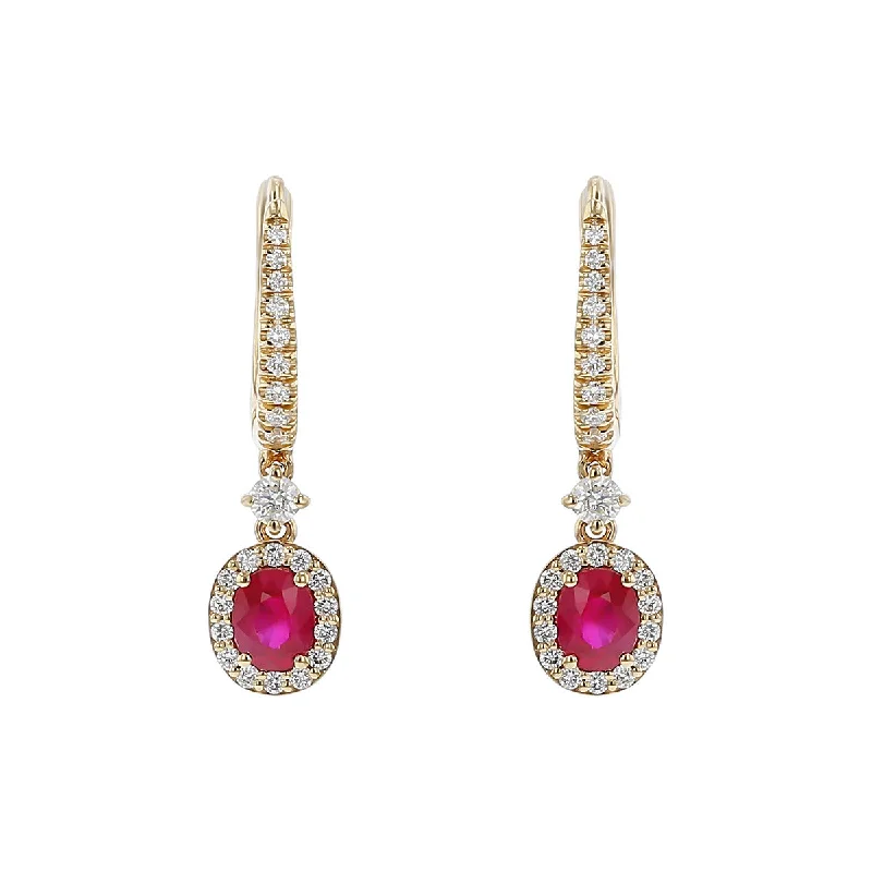 Gemstone Earrings For Vibrant Styles-Earrings with Rubies and Diamonds