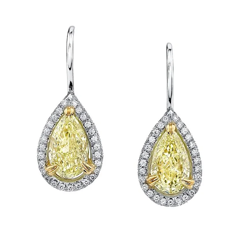 Customized Earrings For Personalized Touch-Fancy Yellow Diamond Drop Earrings