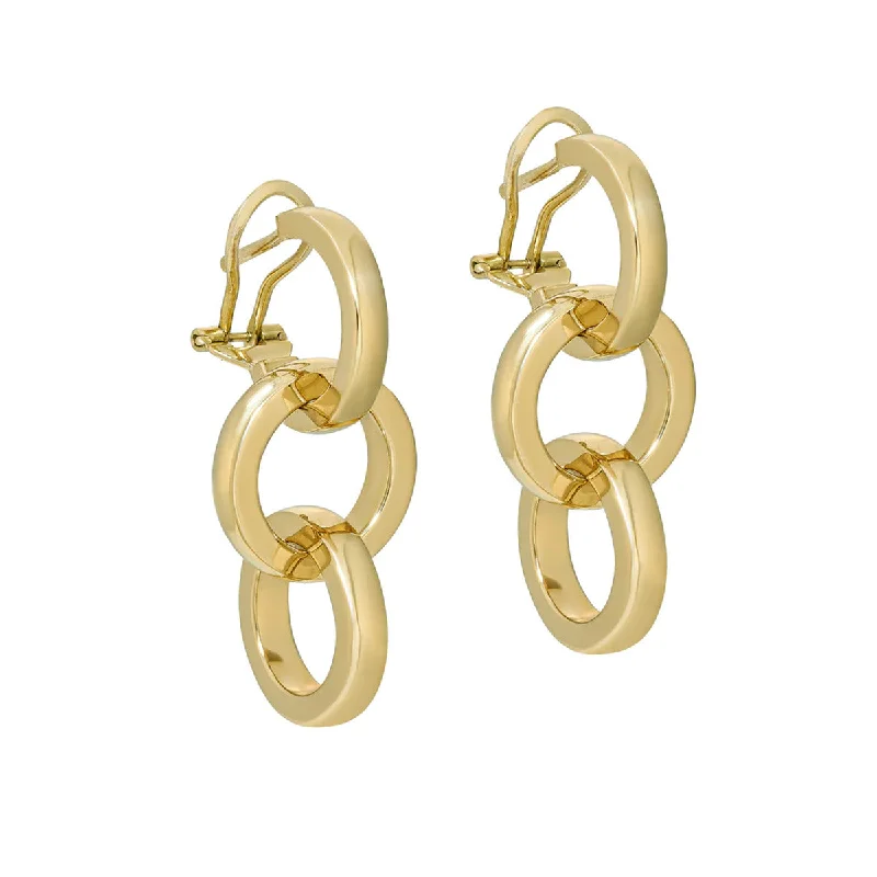 Brightly Colored Earrings For Bold Fashion-Duetto Triple Earrings in 18K Yellow Gold